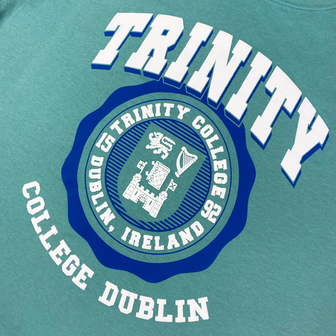 Trinity College Dublin Ocean Green Trinity Crest T-shirt