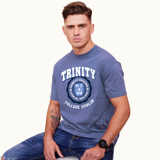Trinity College Dublin Cornflower Blue Trinity Crest T-shirt