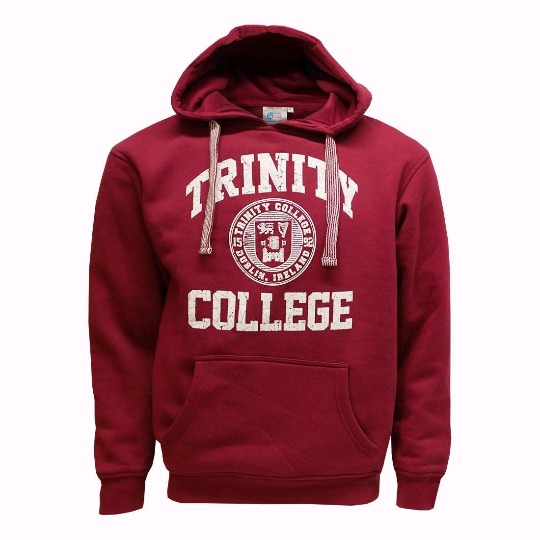 Trinity College Dublin Crest Hoody Burgundy & White