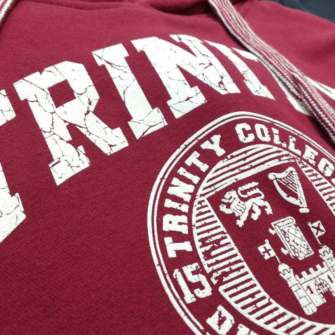Trinity College Dublin Crest Hoody Burgundy & White