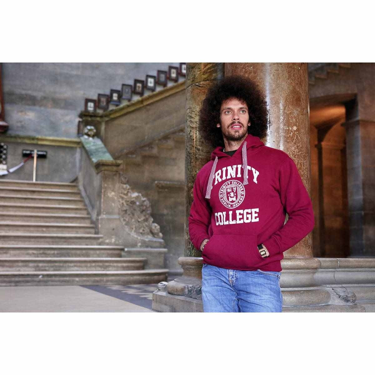 Trinity College Dublin Crest Hoody Burgundy & White