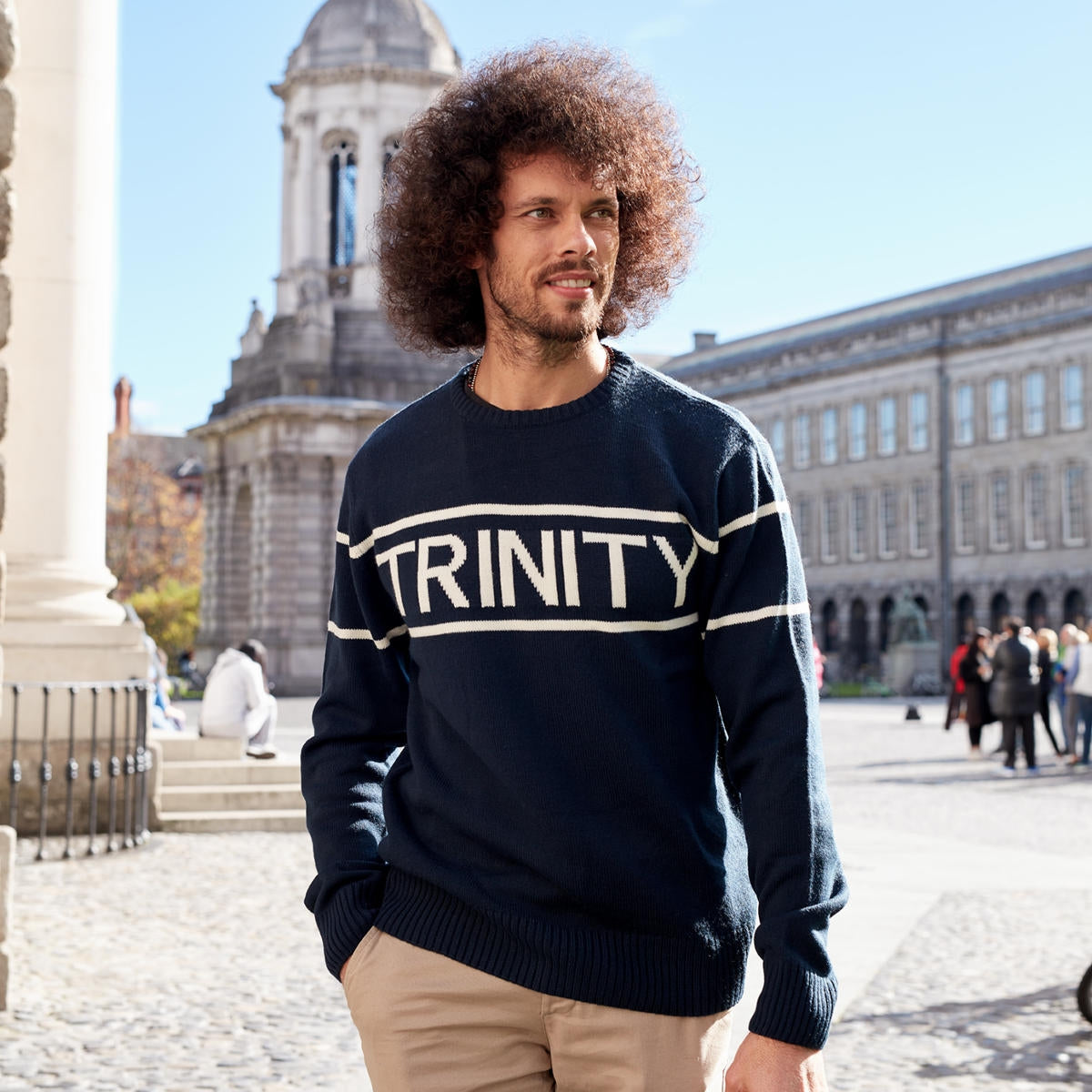 Trinity College Dublin Knitted Jumper Navy & Natural