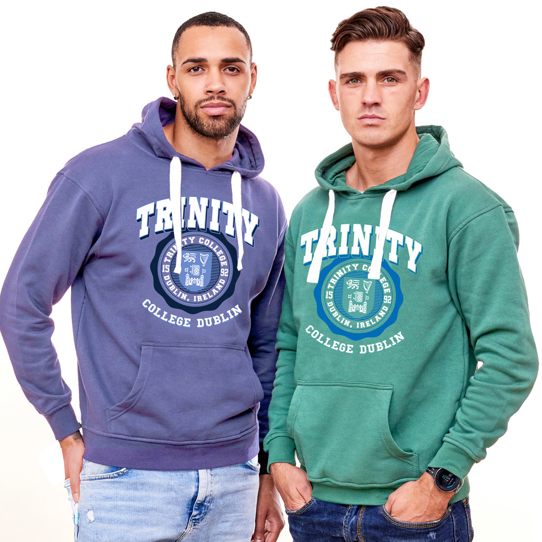 Trinity College Dublin Ocean Green Trinity Crest Hoody