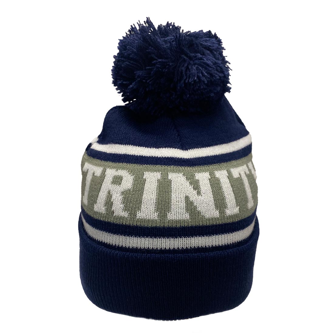 Trinity Turn-Up Bobble Hat - Navy & Grey