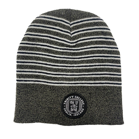 Trinity Stripe Grindle Beanie - Grey & White