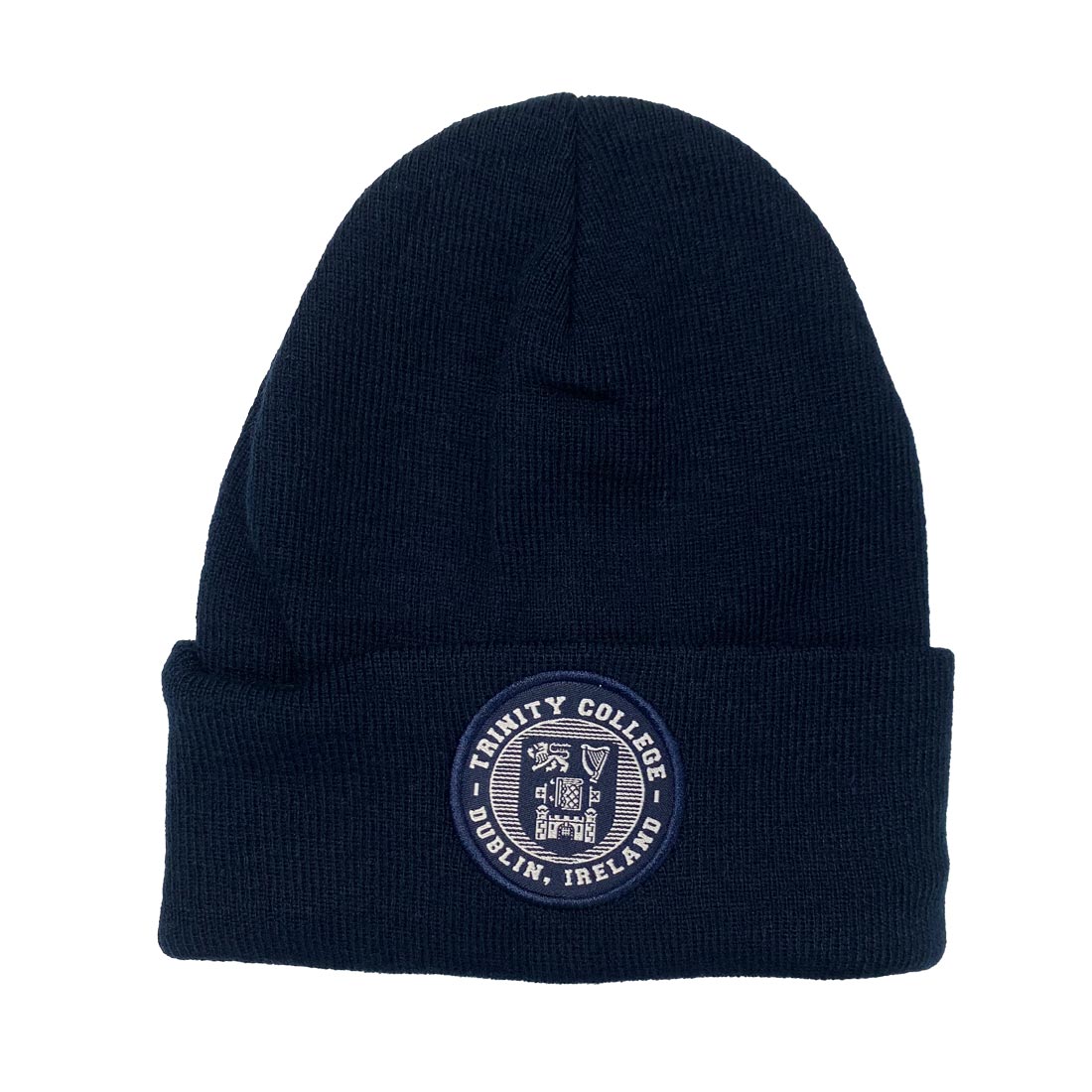 Trinity Crest Turn Up Beanie - Navy