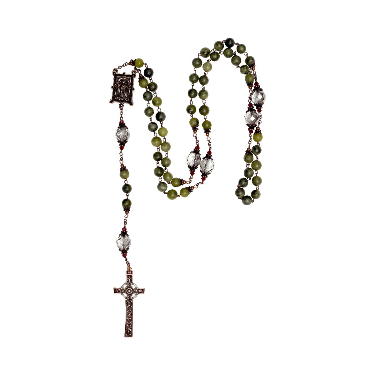 Book of Kells Connemara Marble Rosary in Presentation Box
