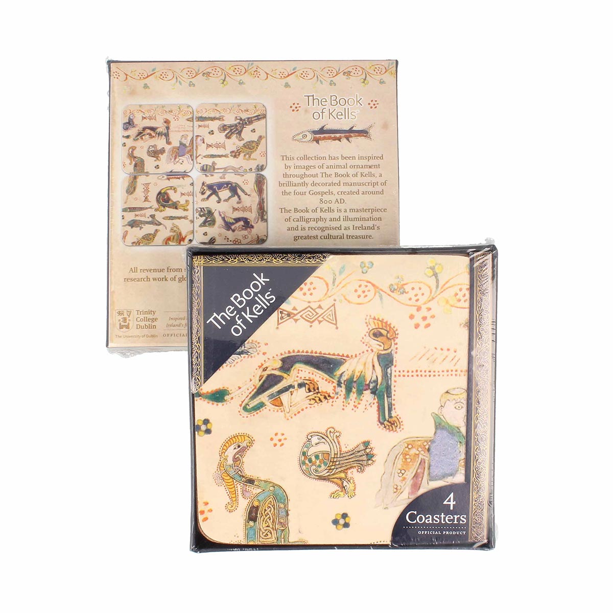 Book of Kells Animals Collection 4pk Coaster