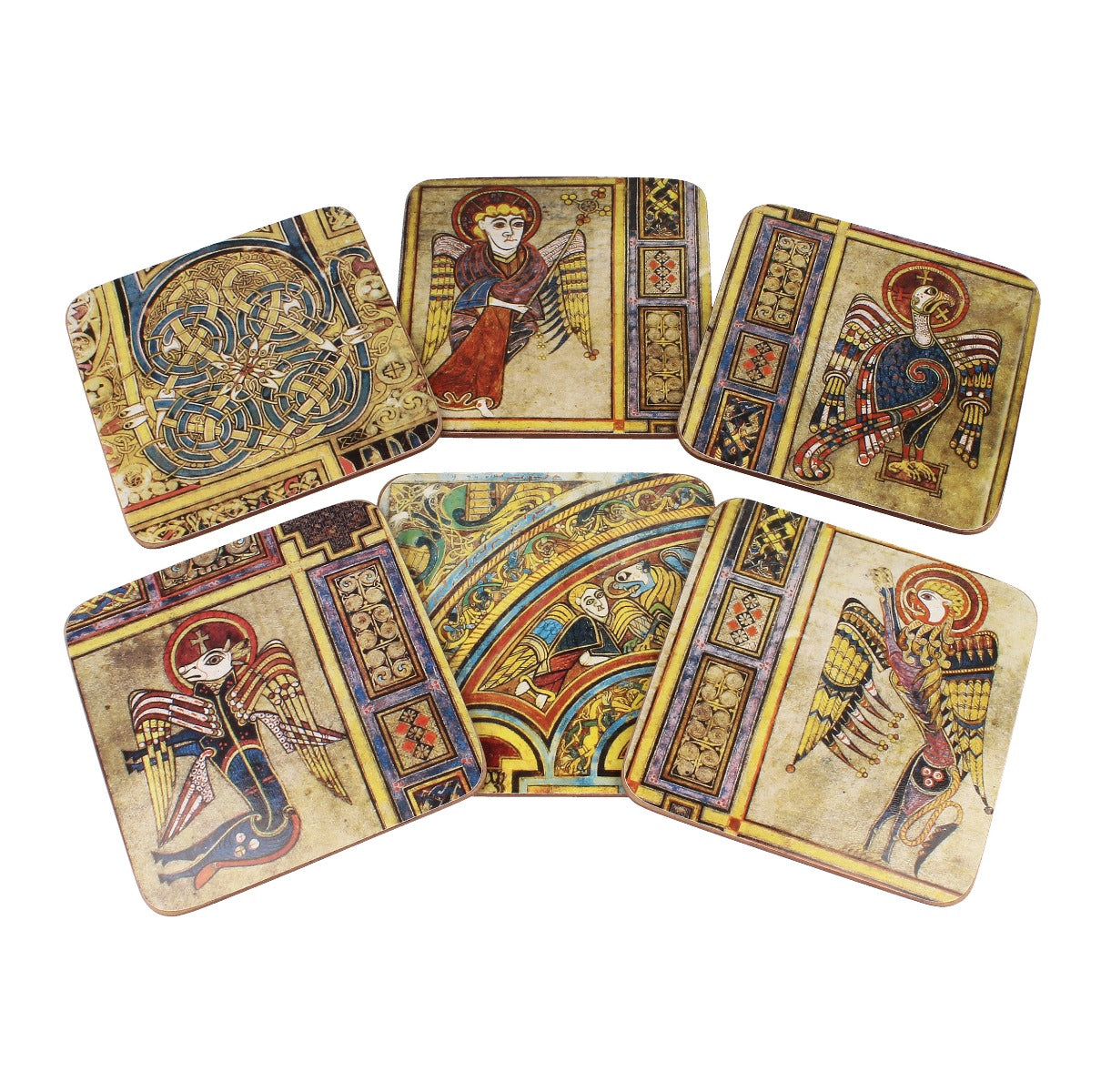 Book Of Kells 6pk Coasters Gold