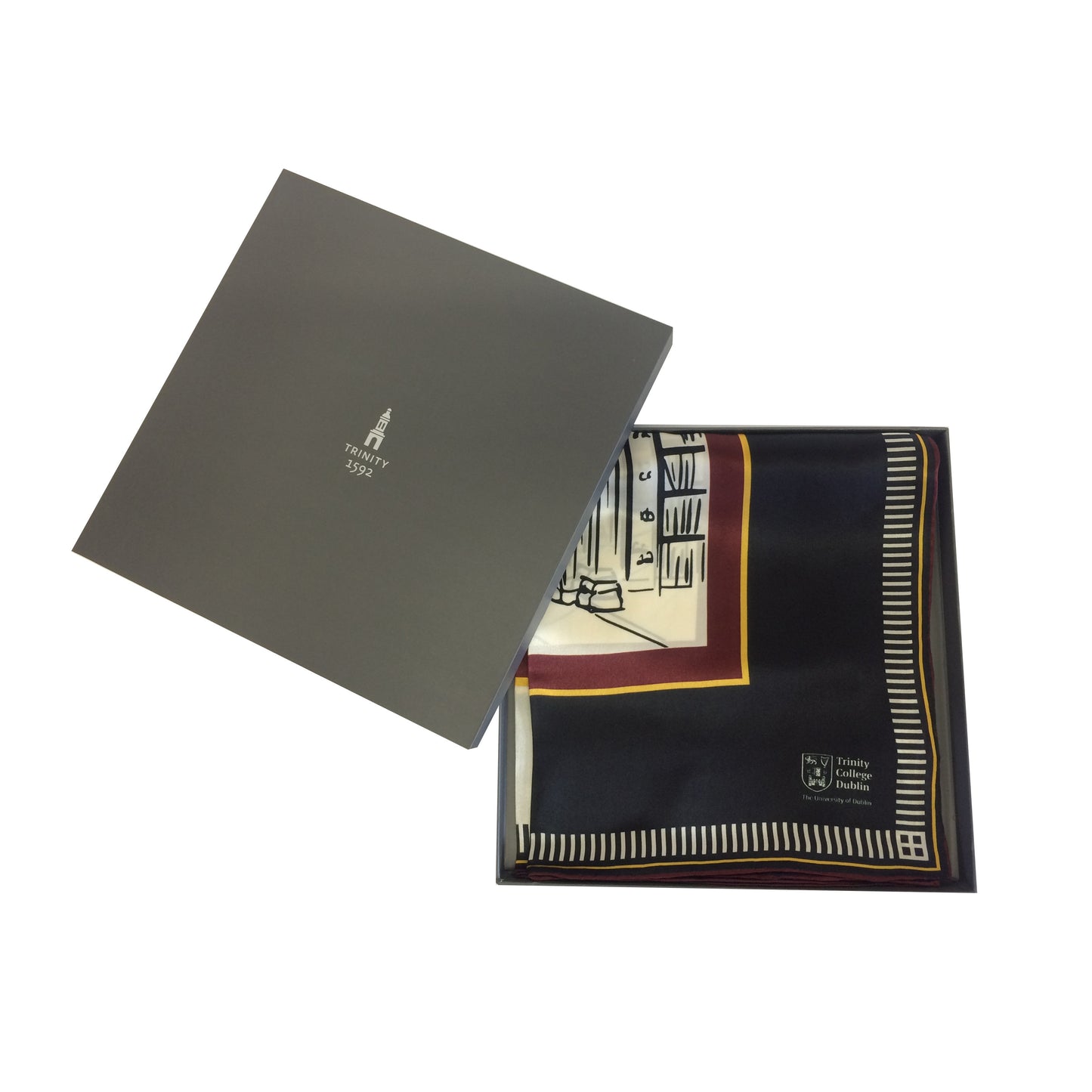 Trinity College Dublin Long Room Architecture Silk Scarf