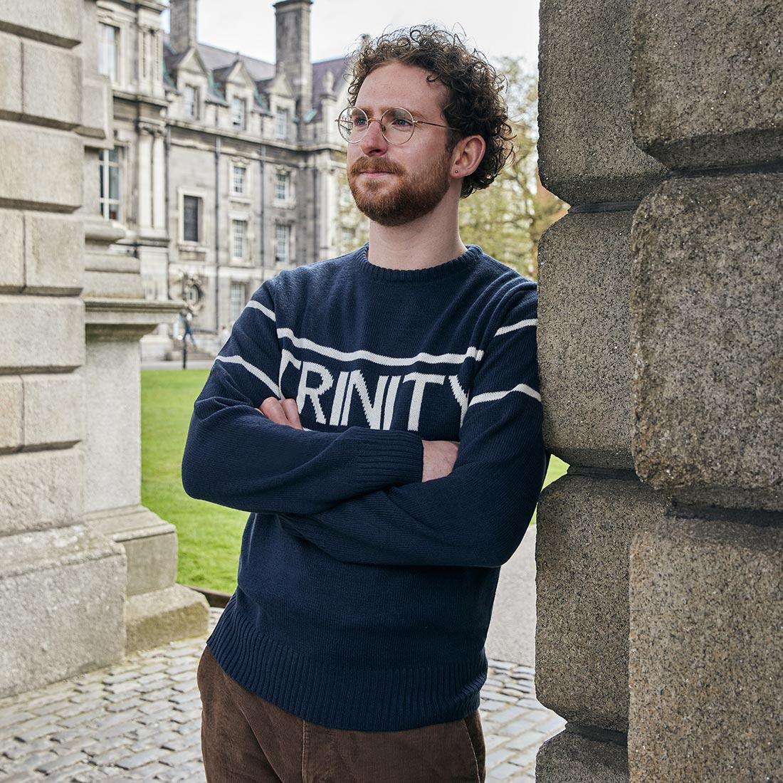 Trinity College Dublin Knitted Jumper Navy & Natural