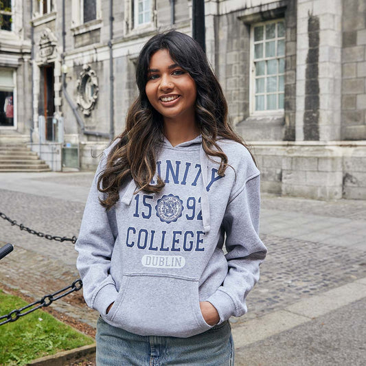 Trinity College Dublin 1592 Hoody Grey Marl And Navy