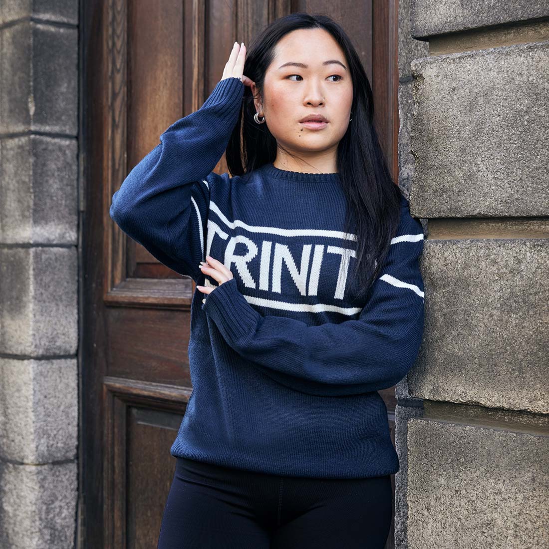 Trinity College Dublin Knitted Jumper Navy & Natural
