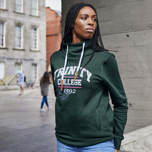 Trinity College Dublin 1592 Crossover Neck Midnight Green