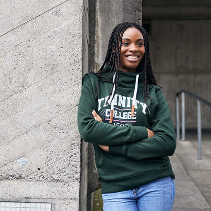 Trinity College Dublin 1592 Crossover Neck Midnight Green