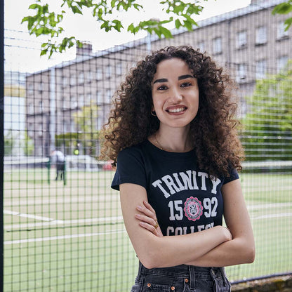 Trinity College Dublin 1592 Ladies T-Shirt Navy & Pink