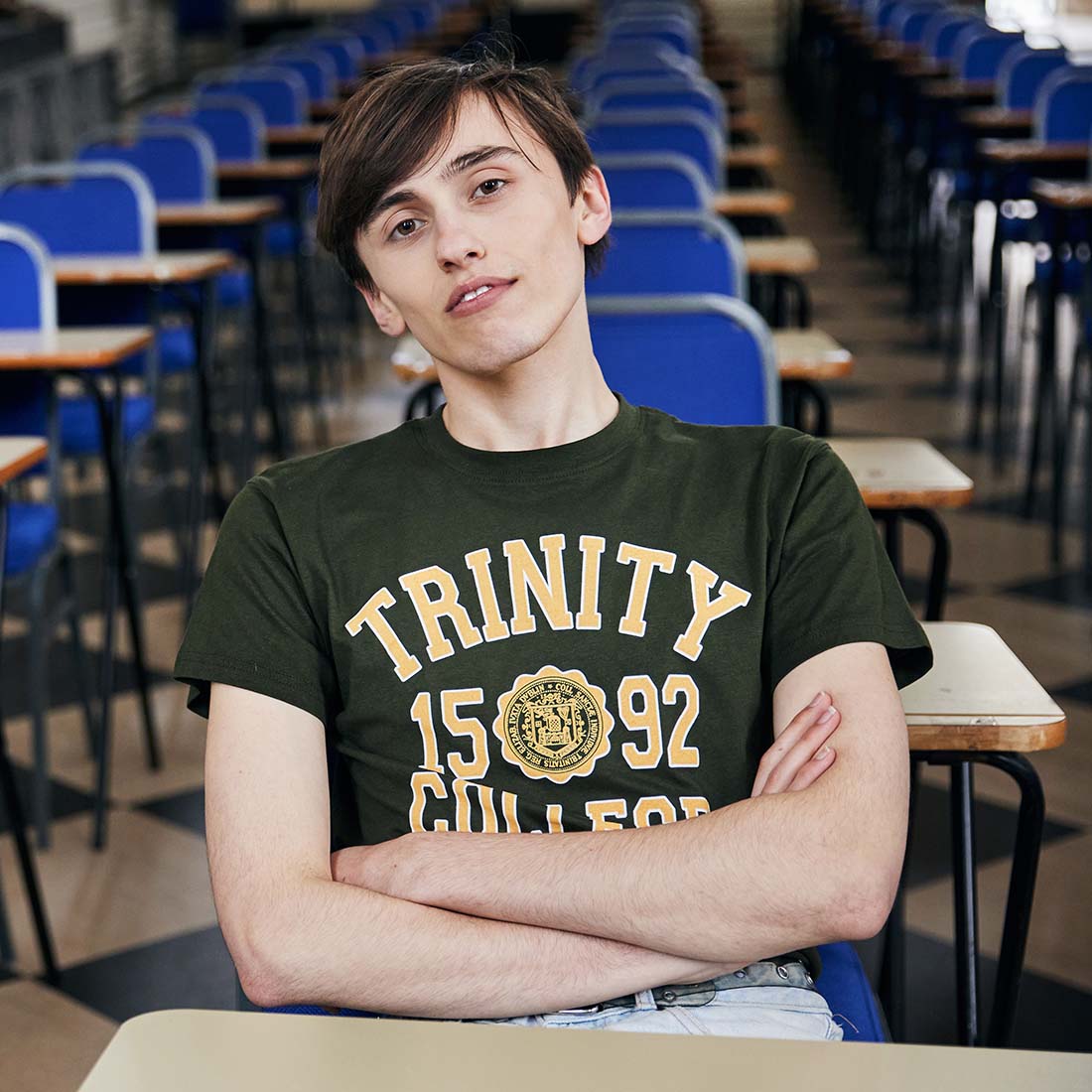 Trinity College Dublin 1592 T-Shirt Bottle Green & Mustard