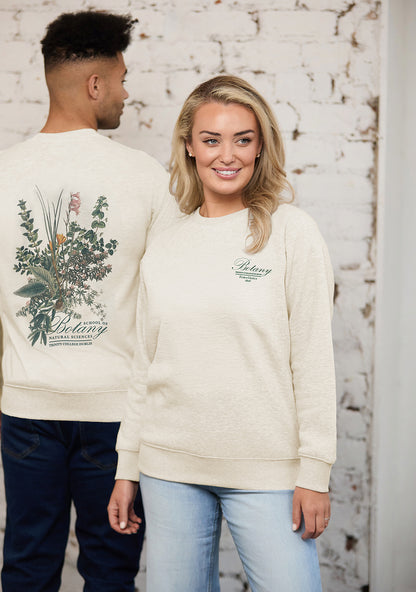 Cream Trinity Botany Back print Sweatshirt