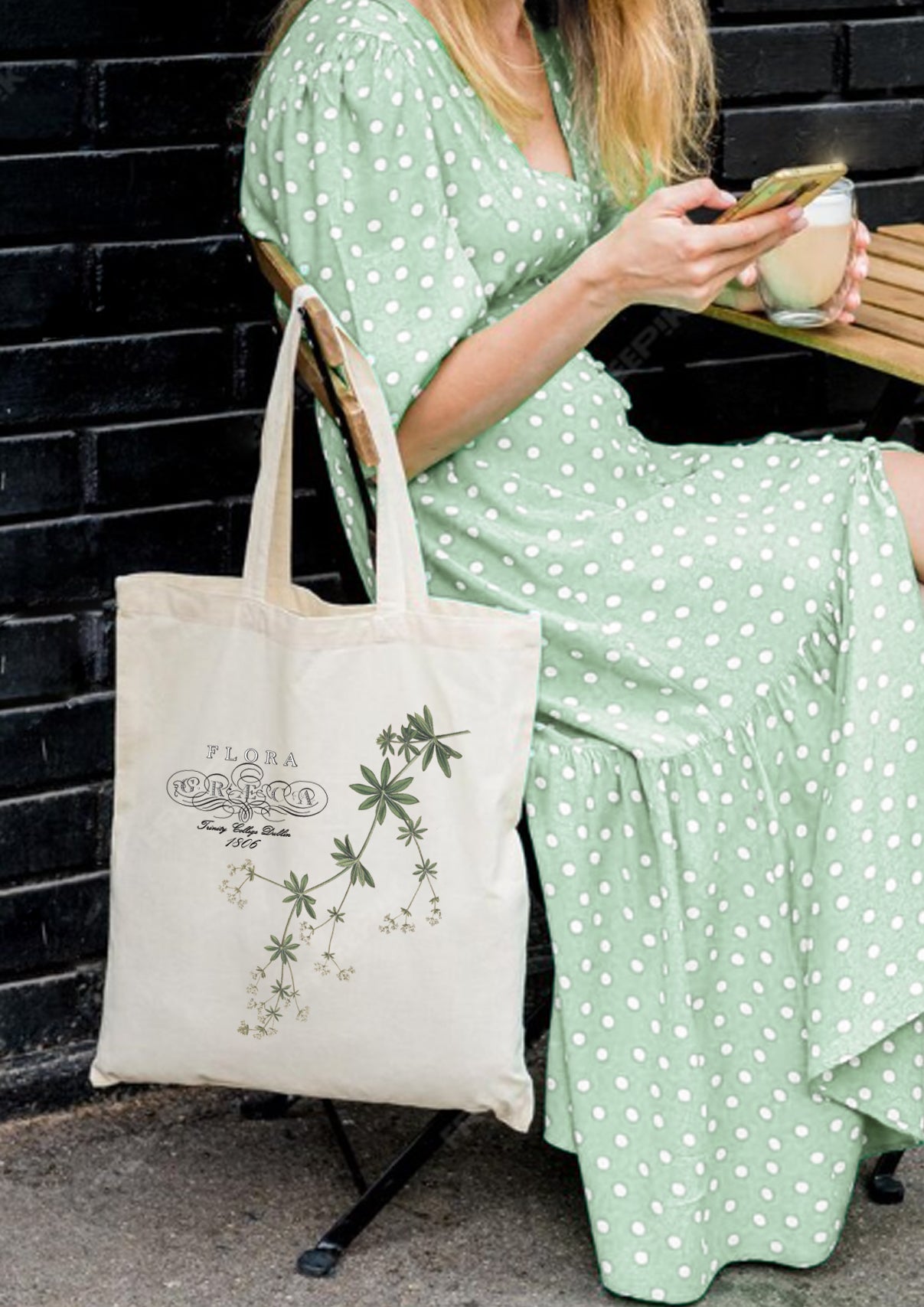 Cream Trinity Flora Graeca Tote Bag