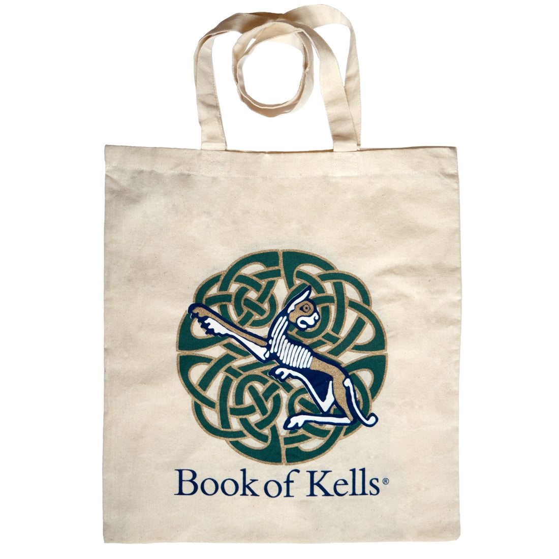 Book of Kells Lioness Shopper Bag Natural White & Green