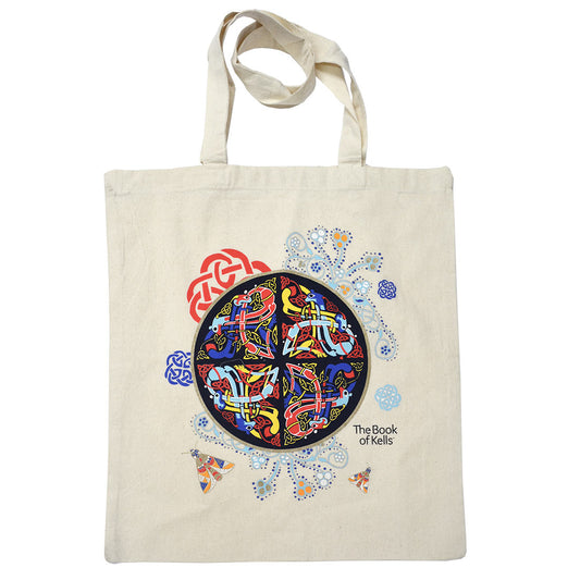 Book of Kells Celtic Swirl Tote Bag Cream