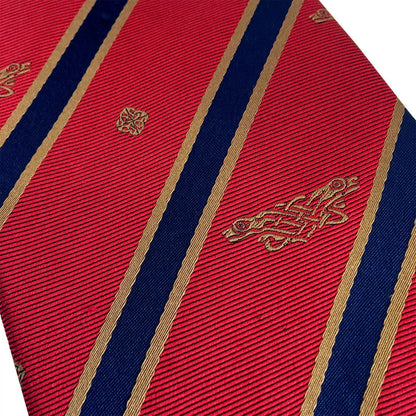 Book of Kells Red and Navy Striped Silk Tie
