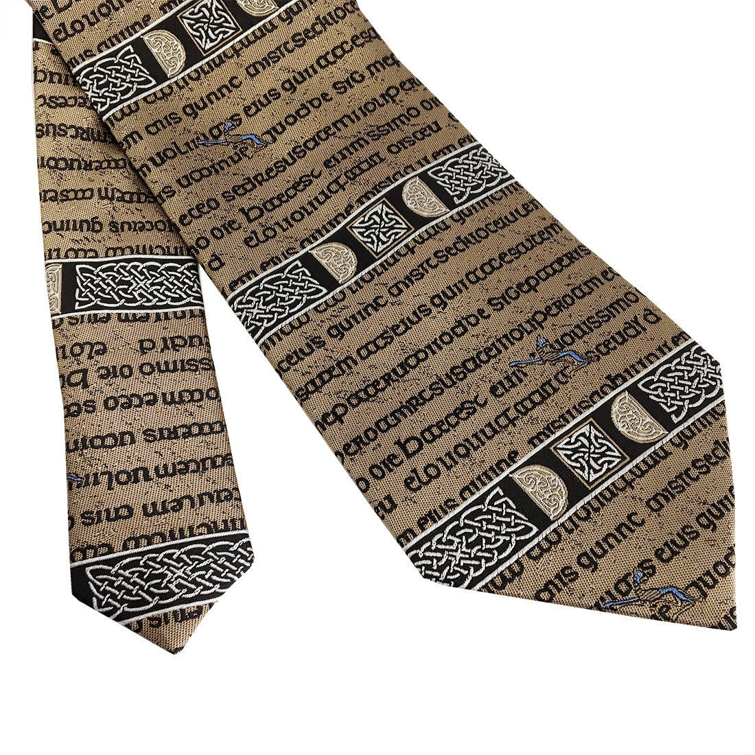 Book Of Kells Lioness Silk Tie Gold