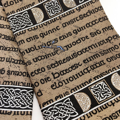 Book Of Kells Lioness Silk Tie Gold