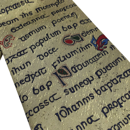 Book of Kells Gold Manuscript Silk Tie