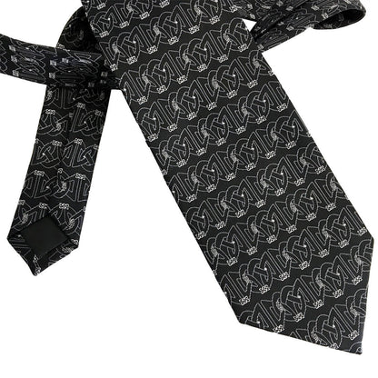 Book Of Kells Mini Knot Silk Tie Black/Silver