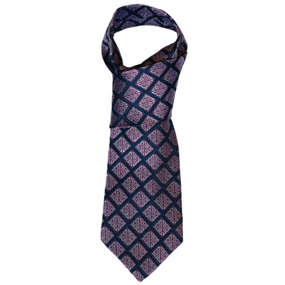 Book Of Kells  Diamond Silk Tie Navy/Purple
