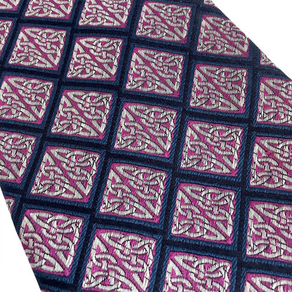 Book Of Kells  Diamond Silk Tie Navy/Purple