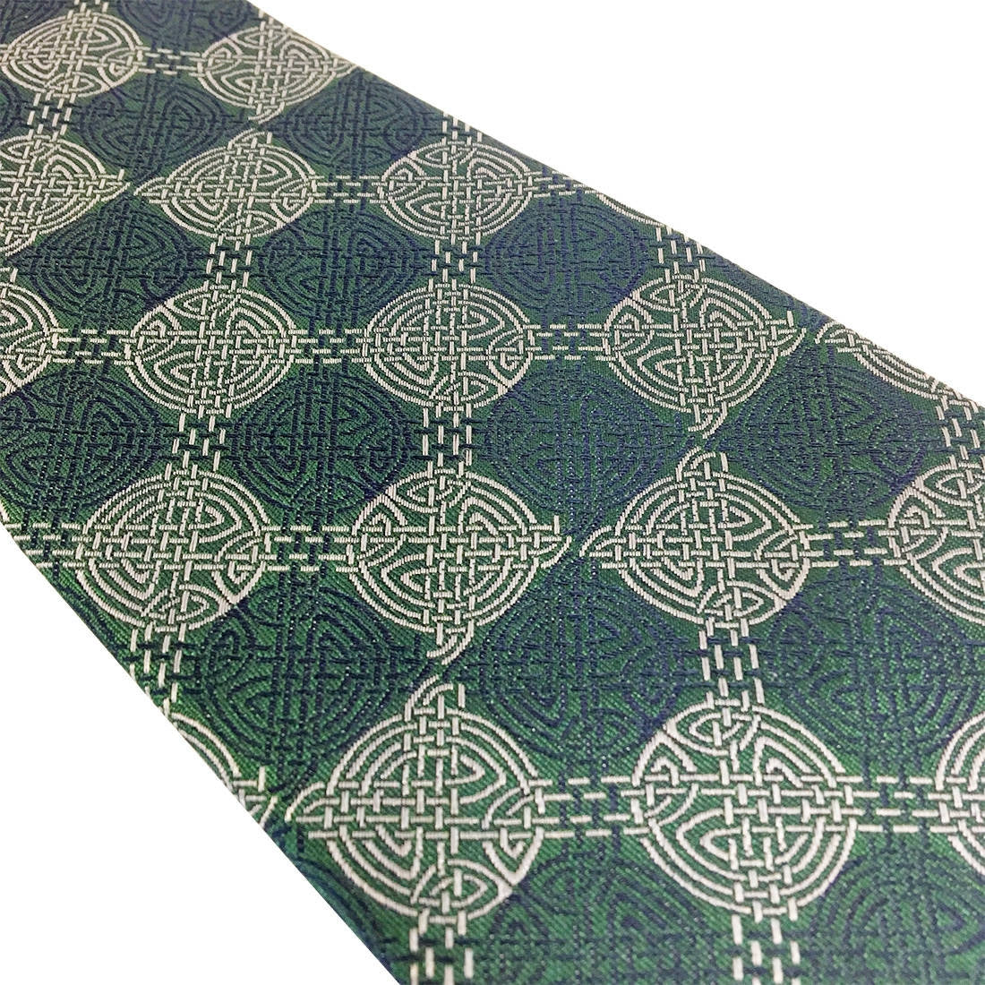 Book Of Kells Large Knot Silk Tie Bottle Green