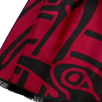 Book of Kells Celtic Reversible Scarf Red/Black