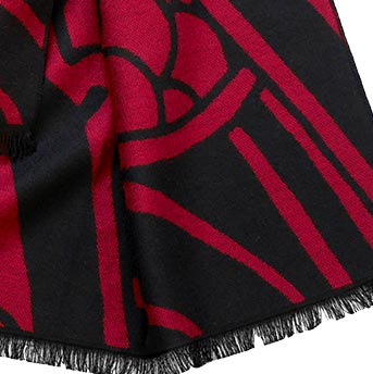 Book of Kells Celtic Reversible Scarf Red/Black