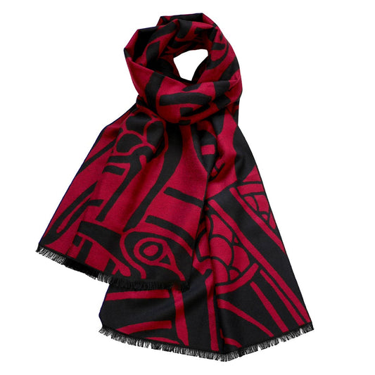 Book of Kells Celtic Reversible Scarf Red/Black