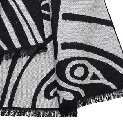 Book of Kells Celtic Reversible Scarf Grey/Black