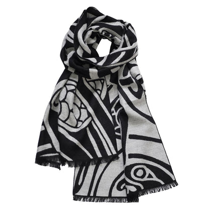 Book of Kells Celtic Reversible Scarf Grey/Black