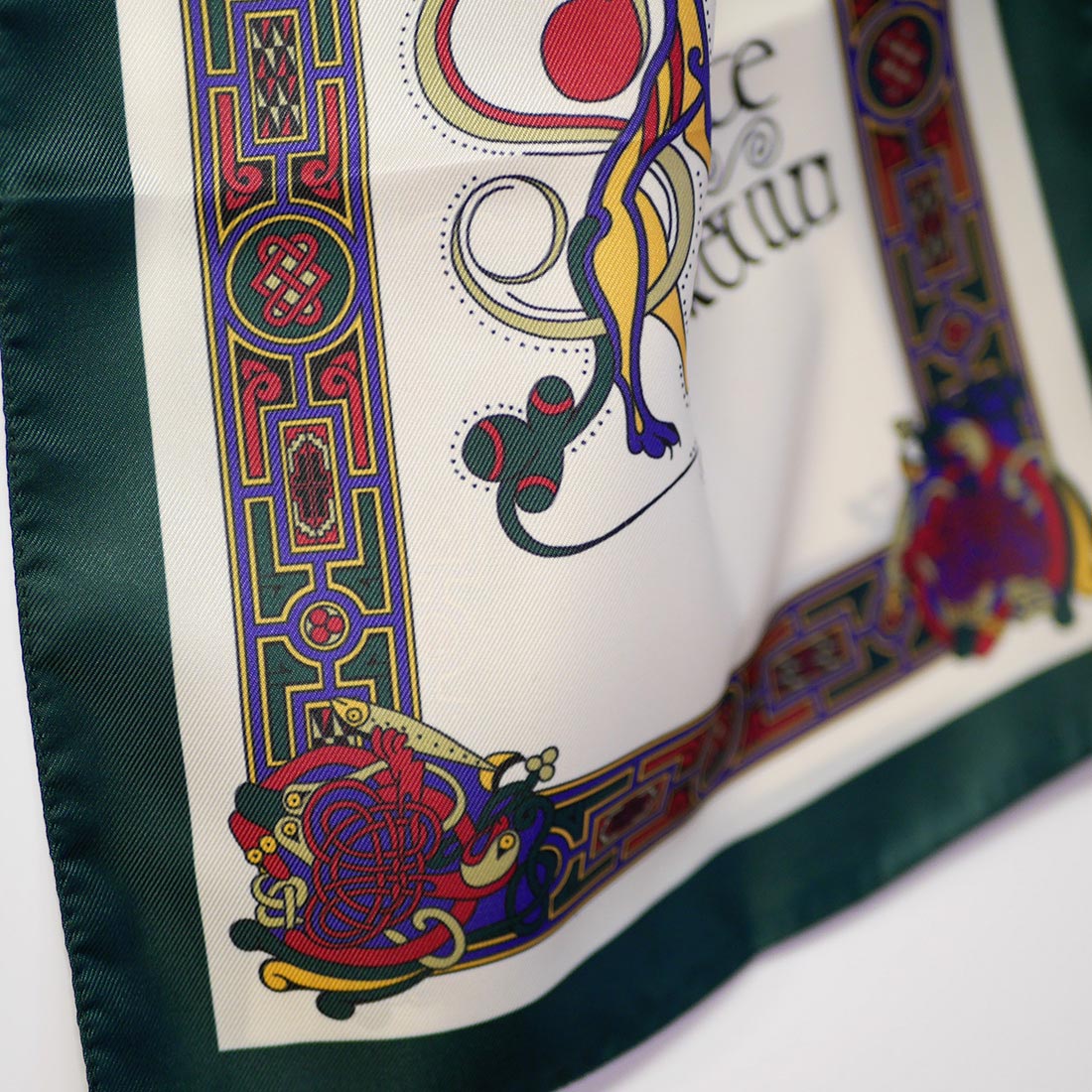 Book of Kells Long Signature Scarf Bottle Green/Red/Purple