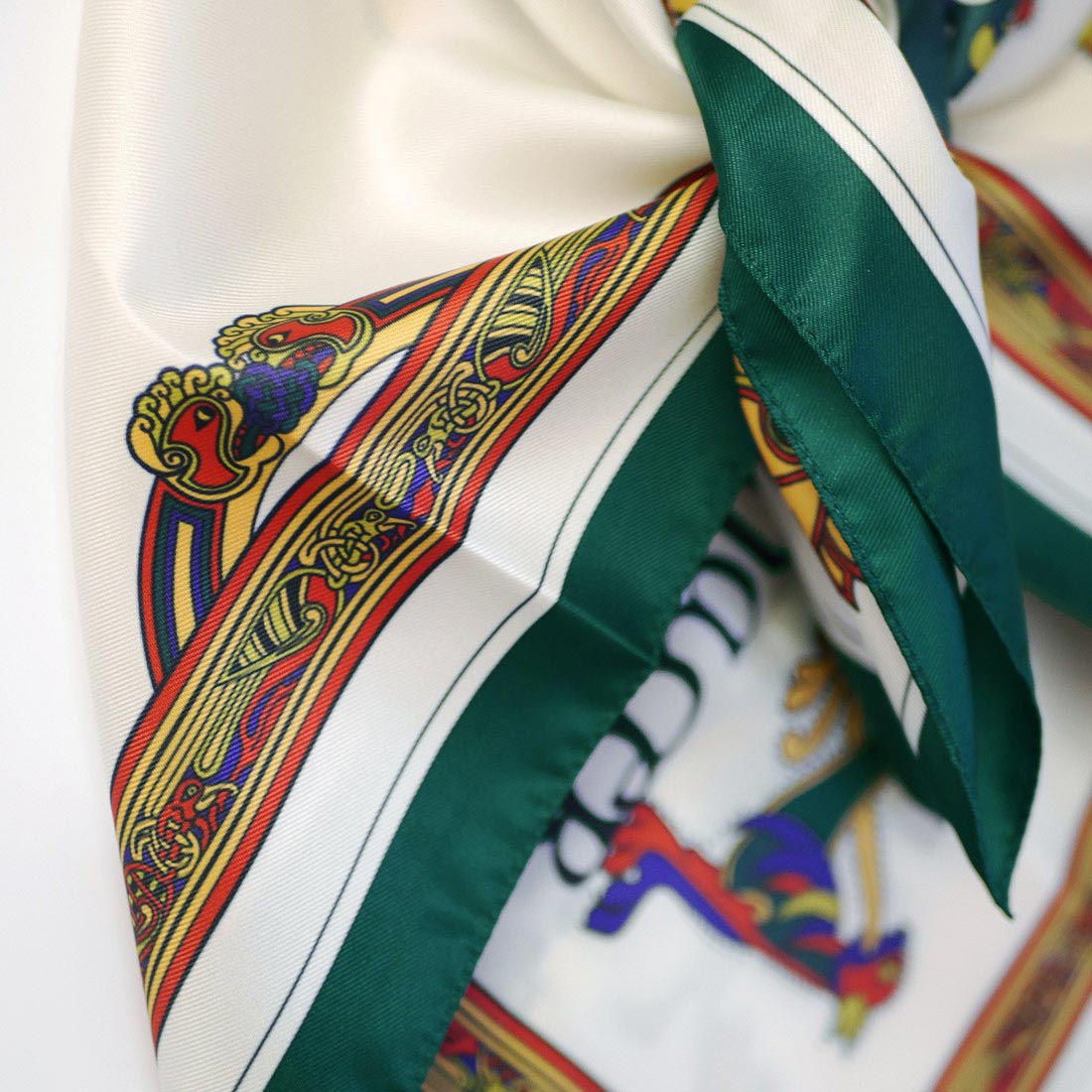 Book of Kells Square Signature Scarf Bottle Green/Red/Purple