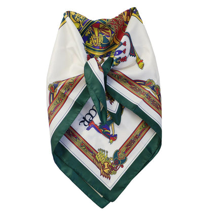 Book of Kells Square Signature Scarf Bottle Green/Red/Purple