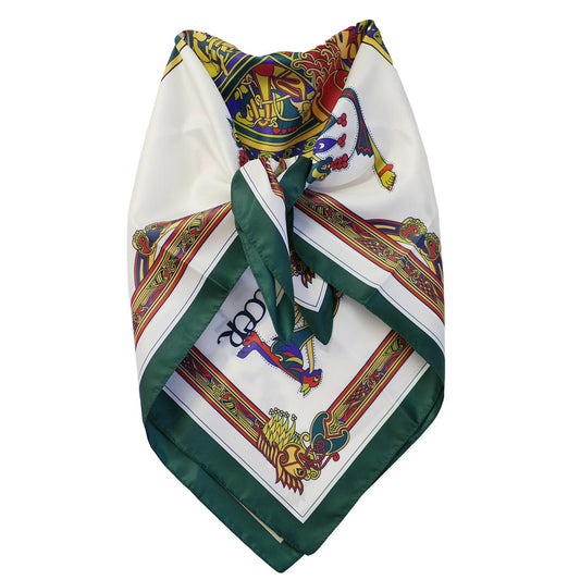 Book of Kells Square Signature Scarf Bottle Green/Red/Purple