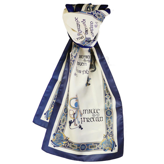 Book of Kells Long Signature Scarf Navy/Blue/Beige