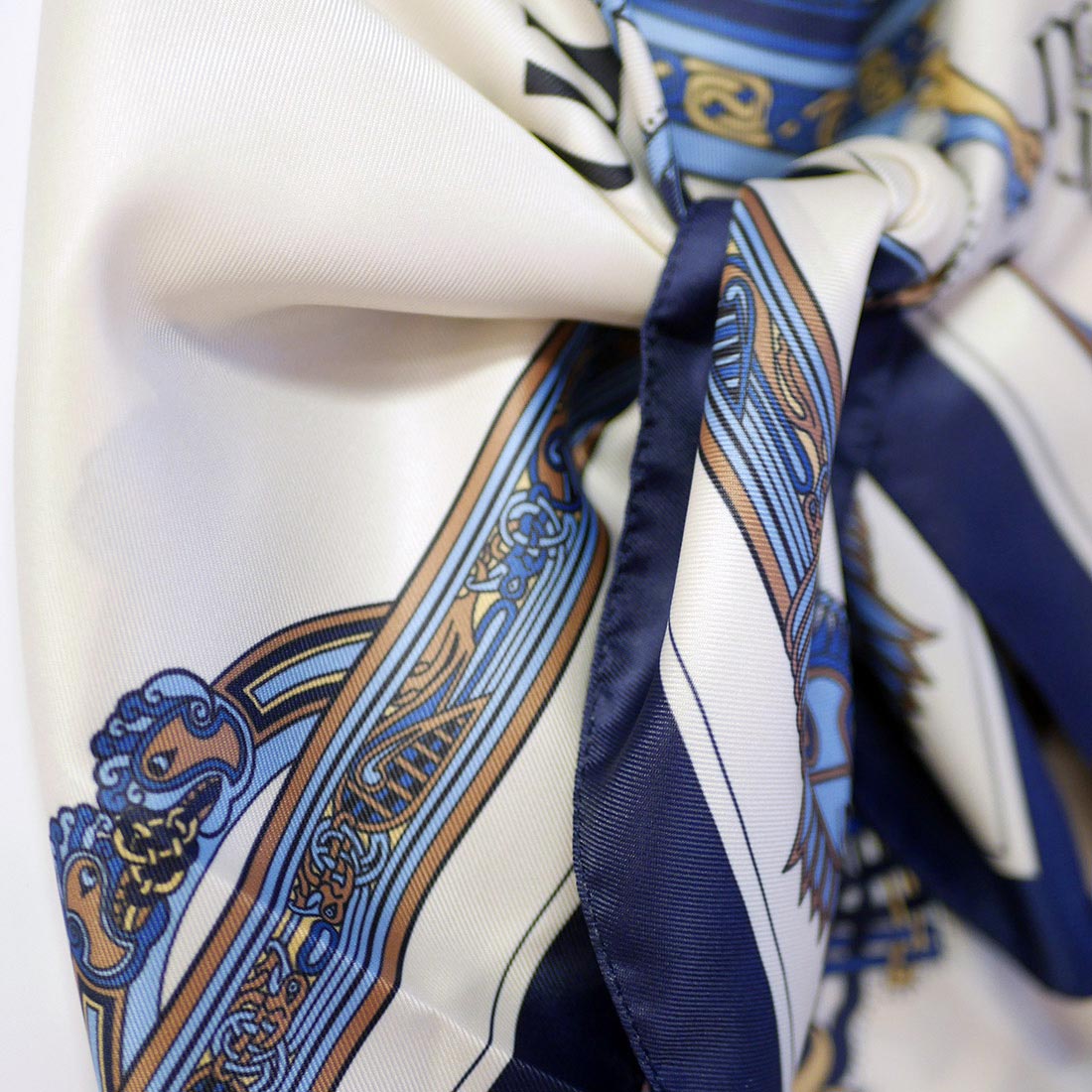 Book of Kells Square Signature Scarf Navy/Blue/Beige