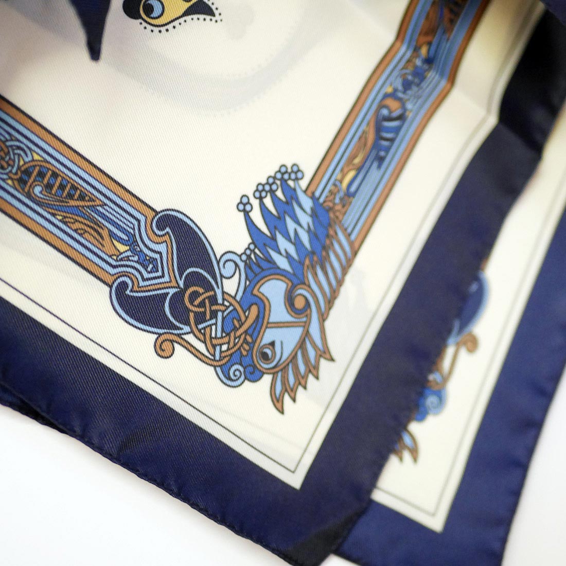 Book of Kells Square Signature Scarf Navy/Blue/Beige