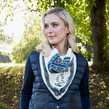 Book of Kells Square Signature Scarf Navy/Blue/Beige