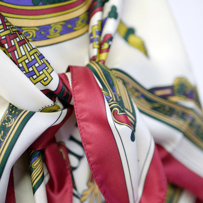 Book of Kells Square Signature Scarf Wine/Purple/Bottle Green