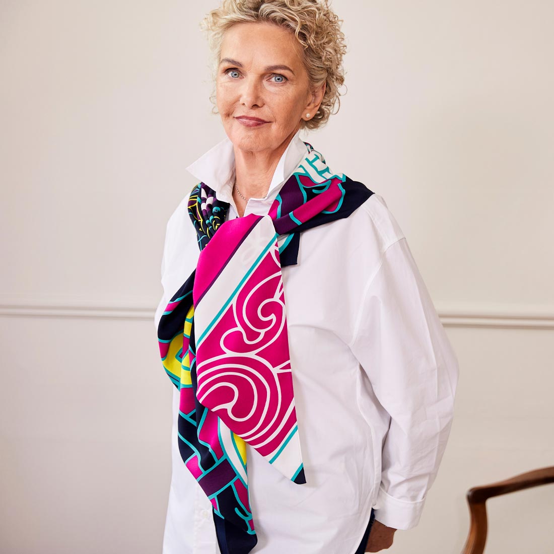 Celtic Elegance  Large Scarf - Cerise Pink & Lime