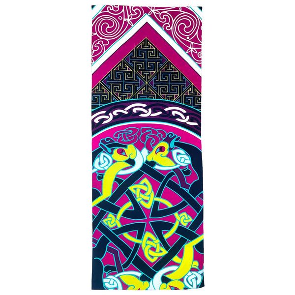 Celtic Elegance  Large Scarf - Cerise Pink & Lime