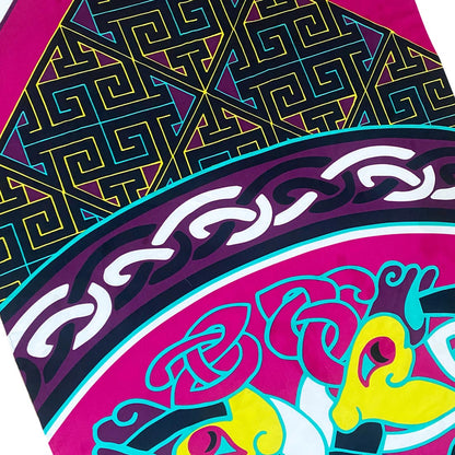 Celtic Elegance  Large Scarf - Cerise Pink & Lime